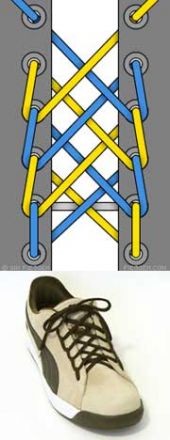 6 способ завязывания шнурков.